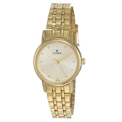 Appealing Champagne Dial Womens Watch from Titan