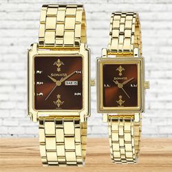 Wonderful Sonata Analog Couple Watch