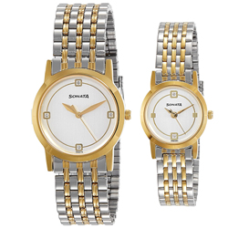 Stunning Sonata Analog Multi-Color Dial Couple Watch to Hariyana