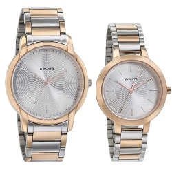 Mesmerizing Sonata Bandhan Rose Gold Pair Watch to Balasore