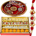 Sweets with Rakhi Thali and 1 Rakhi to Rakhi-to-world-wide.asp