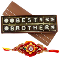 American Diamond Rakhi with Best Brother Chocolate for Kids to Rakhi-to-world-wide.asp
