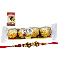 A 4 pcs Ferrero Rocher Chocolate Pack with Rakhi to Rakhi-to-world-wide.asp