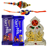 Bhaiya Bhabhi Rakhi Set with Chocolates n Ganesh Mandap to Rakhi-to-world-wide.asp
