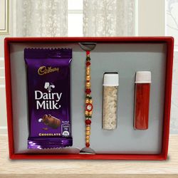Designer Stone Rakhi with Cadbury Dairy Milk Chocolate to Rakhi-to-world-wide.asp