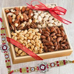 Fancy Rakhi Set with Salted Dry Fruits to Rakhi-to-world-wide.asp