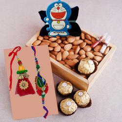 Classy Family Rakhi Set with Ferrero Rocher n Almonds to Rakhi-to-world-wide.asp