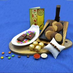 Rakhi Gift of Cookie Man Cookies, Ferrero Rocher  N  Brownie Chocolates to Rakhi-to-world-wide.asp