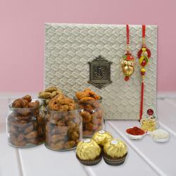 Fancy Bhaiya Bhabhi Rakhi with Flavor Cashews, Chocolate N Mandap to Rakhi-to-world-wide.asp