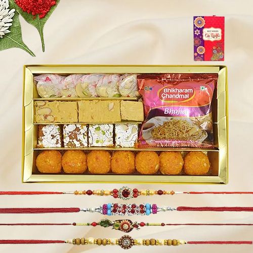 Alluring Combo of Sweets n Fancy Rakhi to World-wide-rakhi-sweets.asp