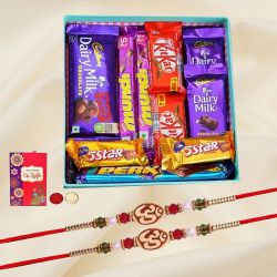 Choco Twist with Twin Om Rakhi to Rakhi-to-world-wide.asp