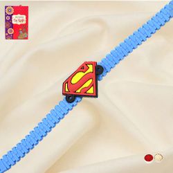 Trendy Superman Rakhi with Card to World-wide-rakhi-for-kids.asp