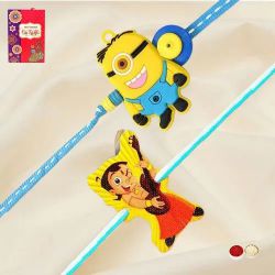 Amazing Chota Bheem and Minion Rakhi to World-wide-rakhi-for-kids.asp