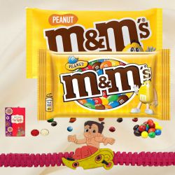 Wonderful Chota Bheem Rakhi with M N M Peanut Chocolates to Rakhi-to-world-wide.asp