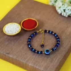 Stylish Evil Eye Bracelet Rakhi to World-wide-gifts-for-sister.asp