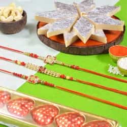 Delectable Platter with AD Rakhis to Rakhi-to-world-wide.asp