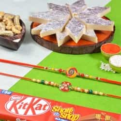 Savory Treats and AD Stone Rakhi Duo to Rakhi-to-world-wide.asp