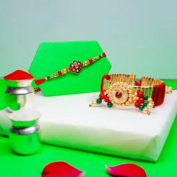 Gorgeous Kundan N Meena Bhaiya Bhabhi Rakhi to World-wide-only-rakhi.asp