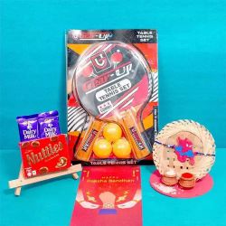 Exclusive Table Tennis Rakhi Hamper to Rakhi-to-world-wide.asp