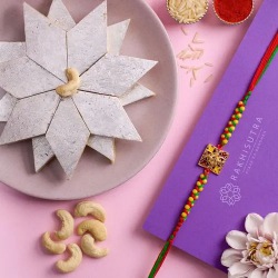Attractive Kundan Rakhi N Kaju Katli Combo to Rakhi-to-world-wide.asp