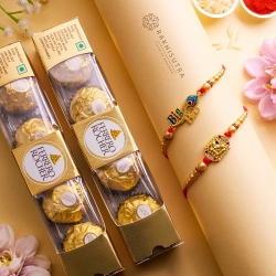 Heartfelt Rakhi & Chocolate Pair Set to Rakhi-to-world-wide.asp