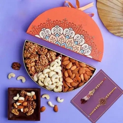 Festive Nut Delight Rakhi Set to Rakhi-to-world-wide.asp