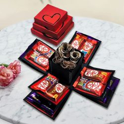 Marvelous Triple Layer Explosion Box of Chocolates N Roses to Rakhi-to-world-wide.asp